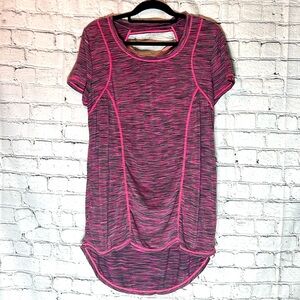 ⭐️ Xersion athetic top pink maroon black scoop neck short sleeves open back L